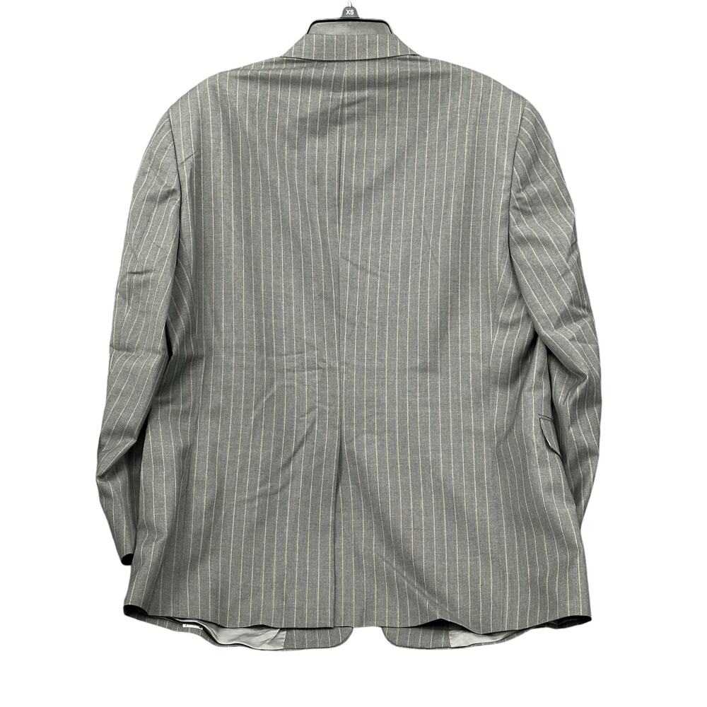 Hart Schaffner Marx Suit Jacket Mens 44R Gray‎ Pinstripe Gold Trumpeter Wool USA - Picture 2 of 7